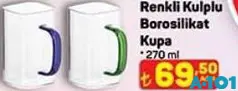 RENKLİ KULPLU BOROSİLİKAT KUPA 270 ML